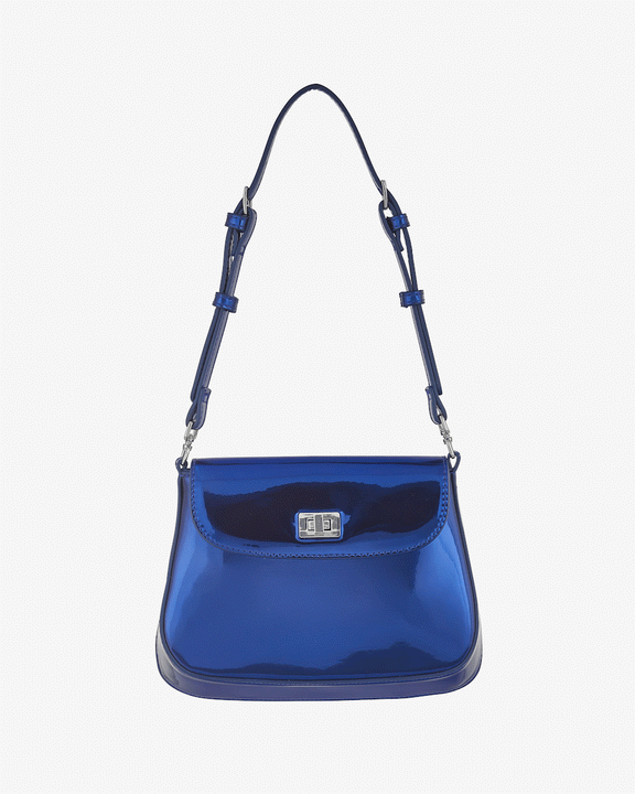Glynit Women s Mila Bag Metallic Blue Vegan